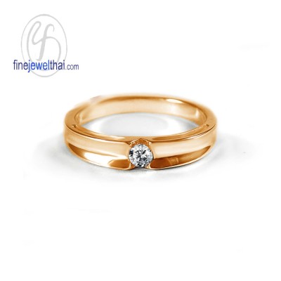 แหวนพิงค์โกลด์ แหวนคู่ แหวนเพชร แหวนแต่งงาน แหวนหมั้น - R1240DPG